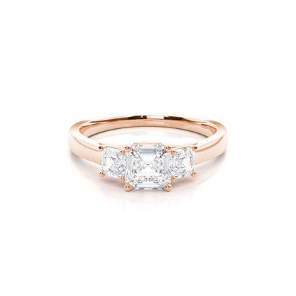 Rose Gold Trilogy Diamond Engagement Rings