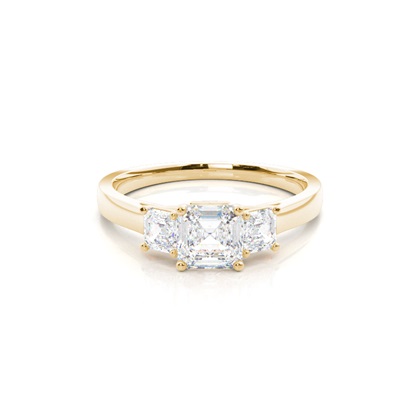 Yellow Gold Three Stone Diamond Rings