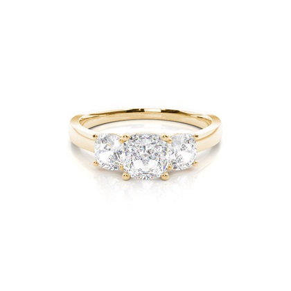 Yellow Gold Trilogy Diamond Engagement Rings