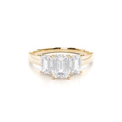 Yellow Gold Three Stone Diamond Rings