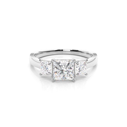 Princess Diamond Rings Three Stone