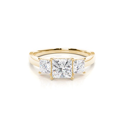 Yellow Gold Three Stone Diamond Rings