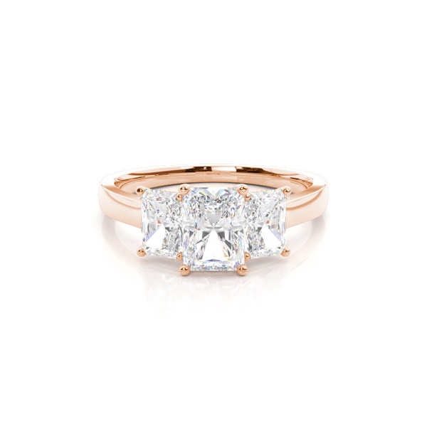 Prong Setting Trilogy Diamond Engagement Ring