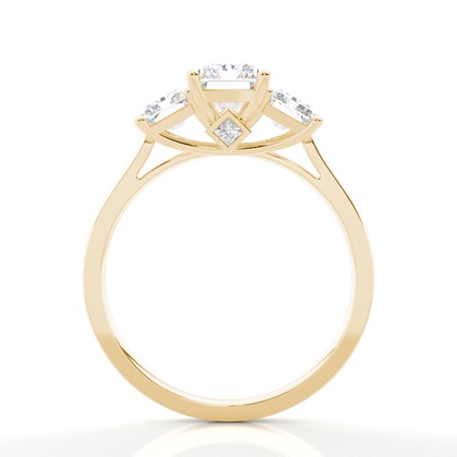 Radiant Yellow Gold Trilogy Engagement Rings