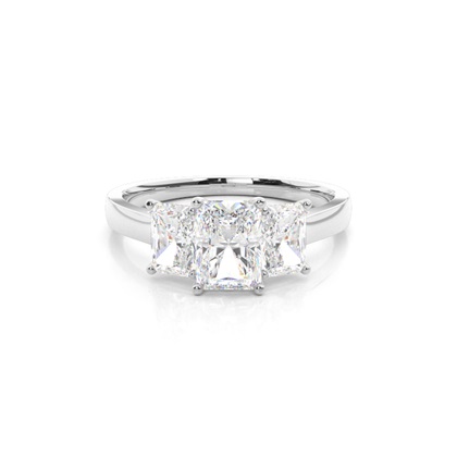 Radiant 3 Stone Diamond Rings