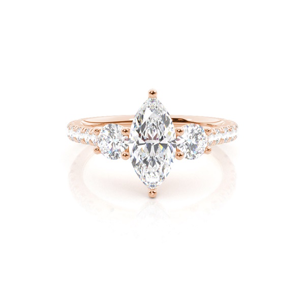 Prong Setting Trilogy Diamond Engagement Ring