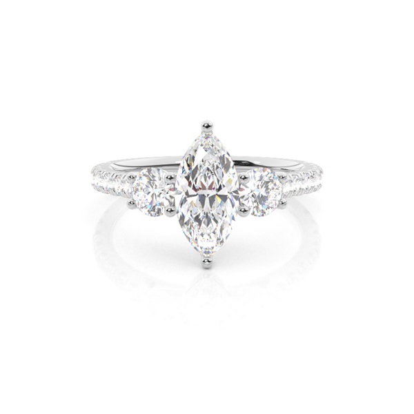 Prong Setting Trilogy Diamond Engagement Ring