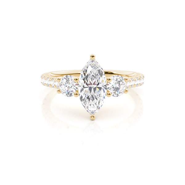 Prong Setting Trilogy Diamond Engagement Ring