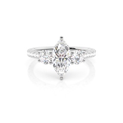 Prong Setting Trilogy Diamond Engagement Ring
