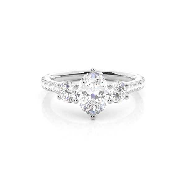 Prong Setting Trilogy Diamond Engagement Ring