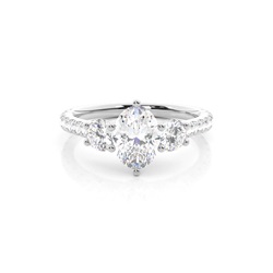Prong Setting Trilogy Diamond Engagement Ring