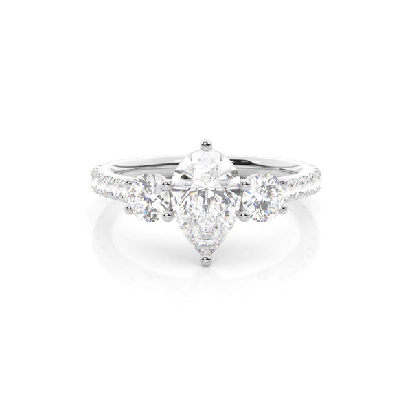 Prong Setting Trilogy Diamond Engagement Ring