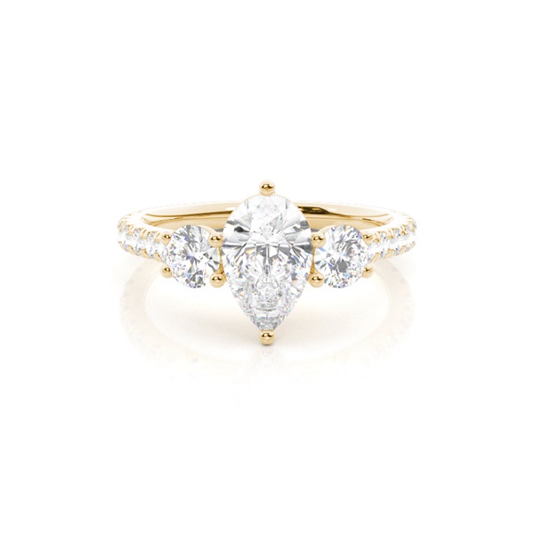 Prong Setting Trilogy Diamond Engagement Ring