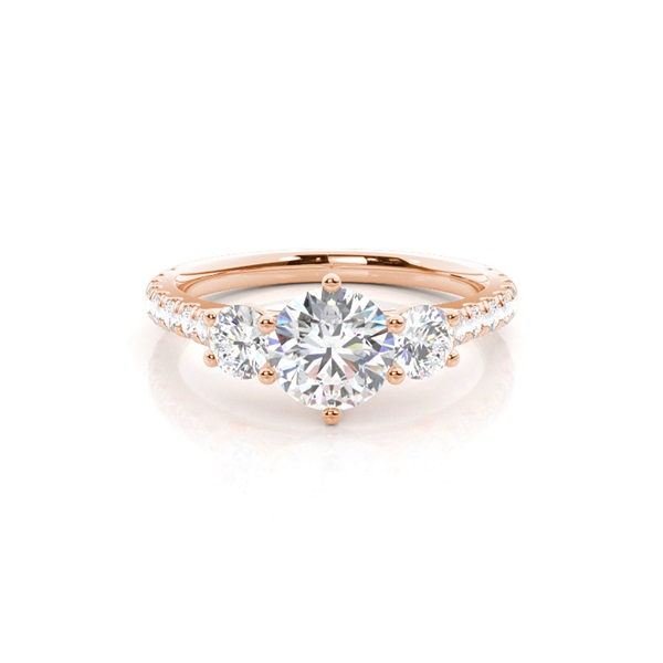 Prong Setting Trilogy Diamond Engagement Ring