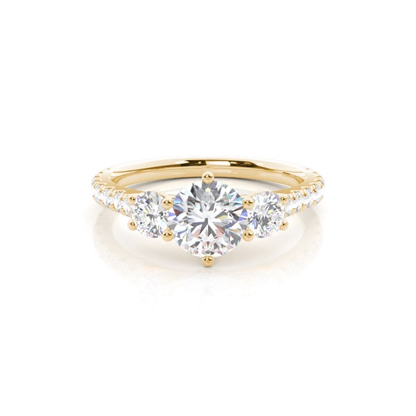 Prong Setting Trilogy Diamond Engagement Ring