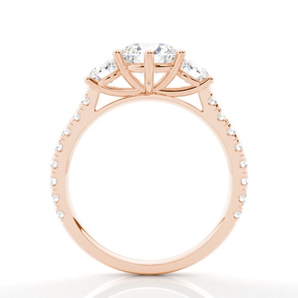 Brilliant Rotgold 3 Diamanten Diamantringe