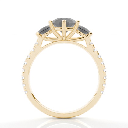 2.00 Carat Gelbgold Trilogie Verlobungsringe