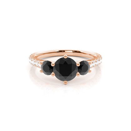 Round Three Stone Diamond Rings