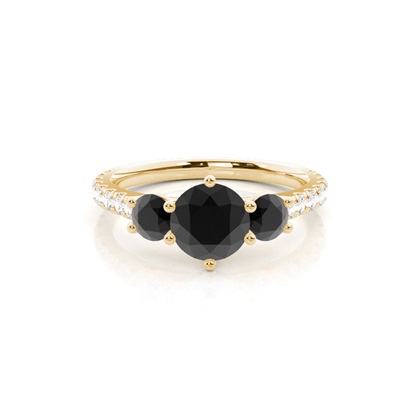 Yellow Gold Three Stone Diamond Rings