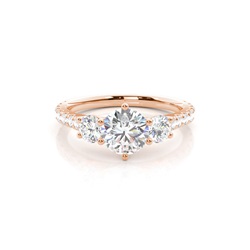 Prong Setting Trilogy Diamond Engagement Ring