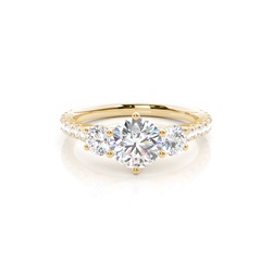 Prong Setting Trilogy Diamond Engagement Ring