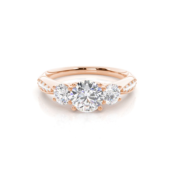 Prong Setting Trilogy Diamond Engagement Ring