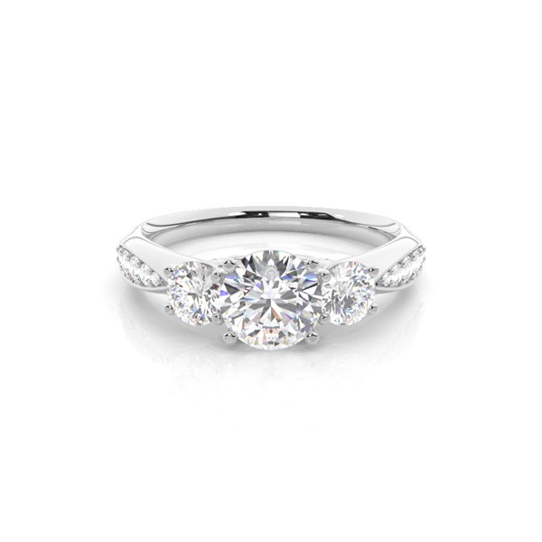 Prong Setting Trilogy Diamond Engagement Ring