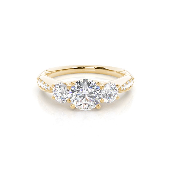 Prong Setting Trilogy Diamond Engagement Ring