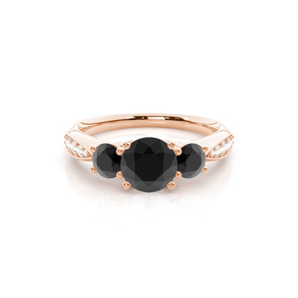Rose Gold 3 Stone Diamond Rings