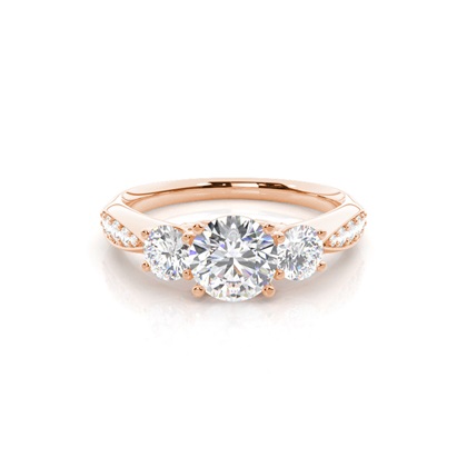 Round Three Stone Diamond Rings