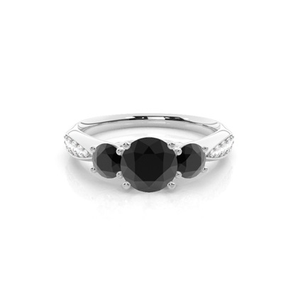 Silver 3 Stone Diamond Rings