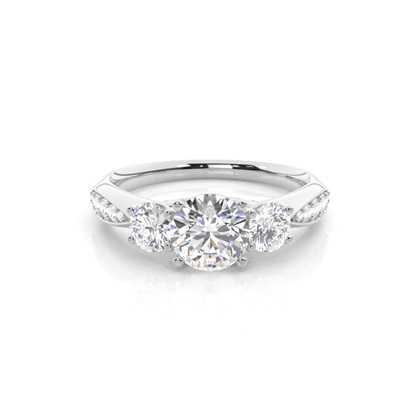 Prong Setting Trilogy Diamond Engagement Ring