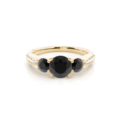 Yellow Gold Three Stone Diamond Rings