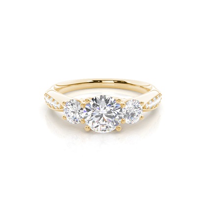 Yellow Gold Three Stone Diamond Rings