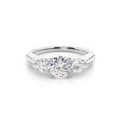 Prong Setting Trilogy Diamond Engagement Ring