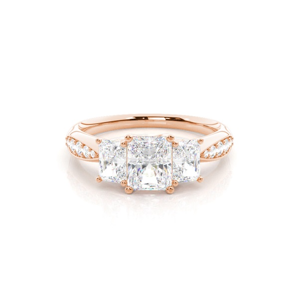 Prong Setting Trilogy Diamond Engagement Ring