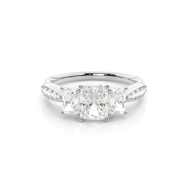 Prong Setting Trilogy Diamond Engagement Ring