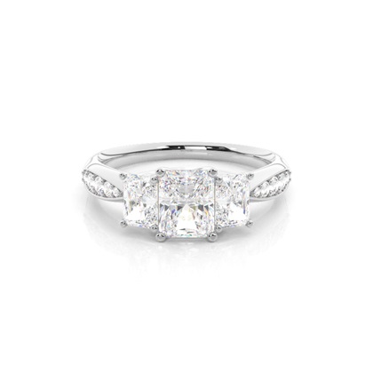 Prong Setting Trilogy Diamond Engagement Ring