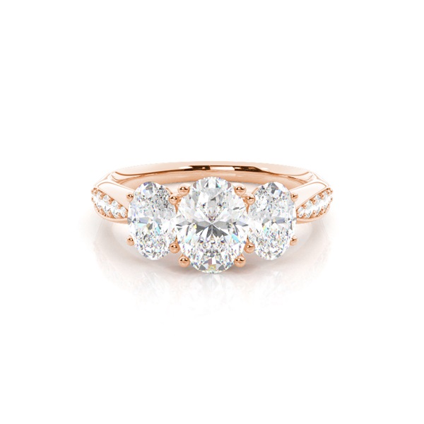 Prong Setting Trilogy Diamond Engagement Ring