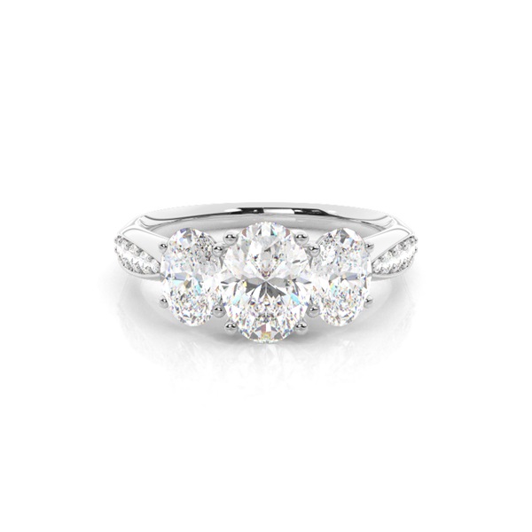 Prong Setting Trilogy Diamond Engagement Ring