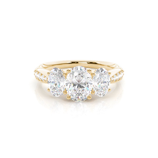 Prong Setting Trilogy Diamond Engagement Ring