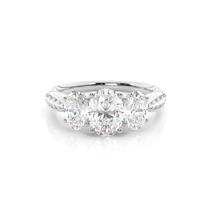 Prong Setting Trilogy Diamond Engagement Ring