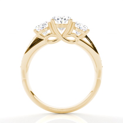 Oval Yellow Gold 3 Stone Diamond Rings