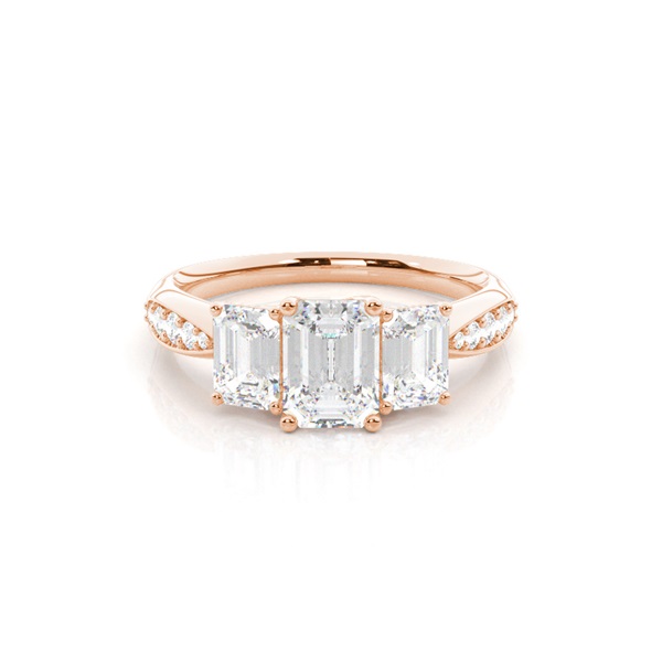 Prong Setting Trilogy Diamond Engagement Ring