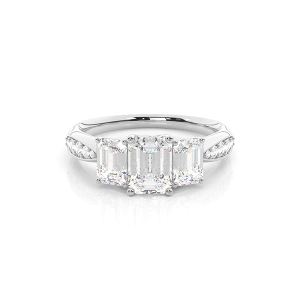 Prong Setting Trilogy Diamond Engagement Ring