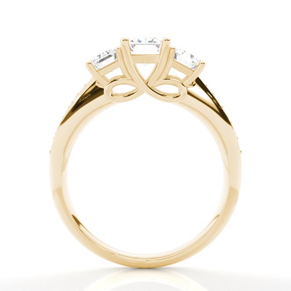 Yellow Gold Three Stone Diamond Rings