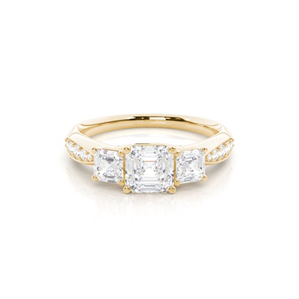 Yellow Gold Three Stone Diamond Rings