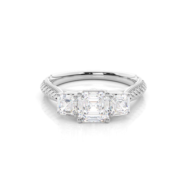 Prong Setting Trilogy Diamond Engagement Ring