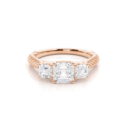 Rose Gold Trilogy Diamond Engagement Rings