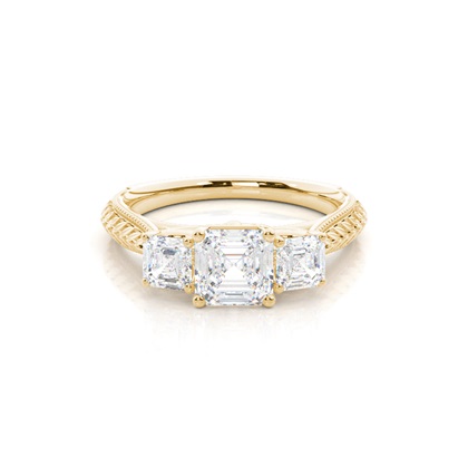 Yellow Gold Three Stone Diamond Rings